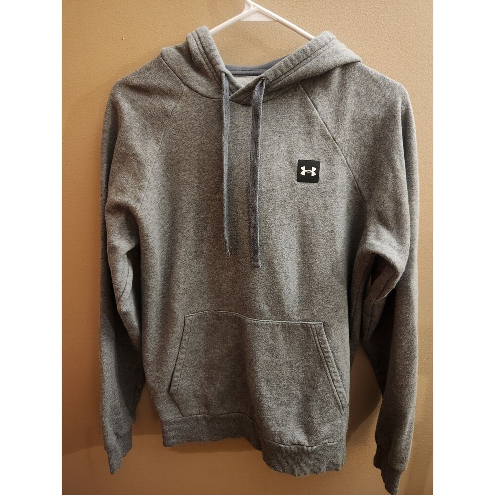 Under Armour Rival Poly Cotton Hoodie Hooded Gray Grey Men's Size S